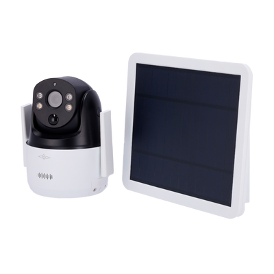 IP Camera PT 4G Solar Power 4 Mpx - 1/2.8” STARVIS CMOS 5Mpx - Dual Light: IR and White Light - Human detection with active deterrent - Comprehension H.265+/H.265/H.264+/H.264 - Sound and light alarm | PIR