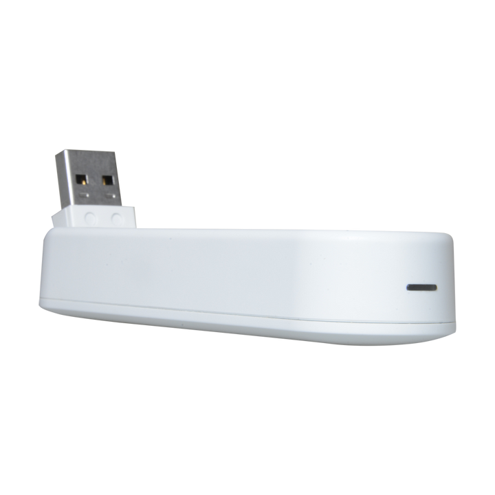 Branded wireless repeater - RF module with 433MHz Airfly technology - Internal antenna - Transmission range 150m - High communication stability - Plug&Play via USB