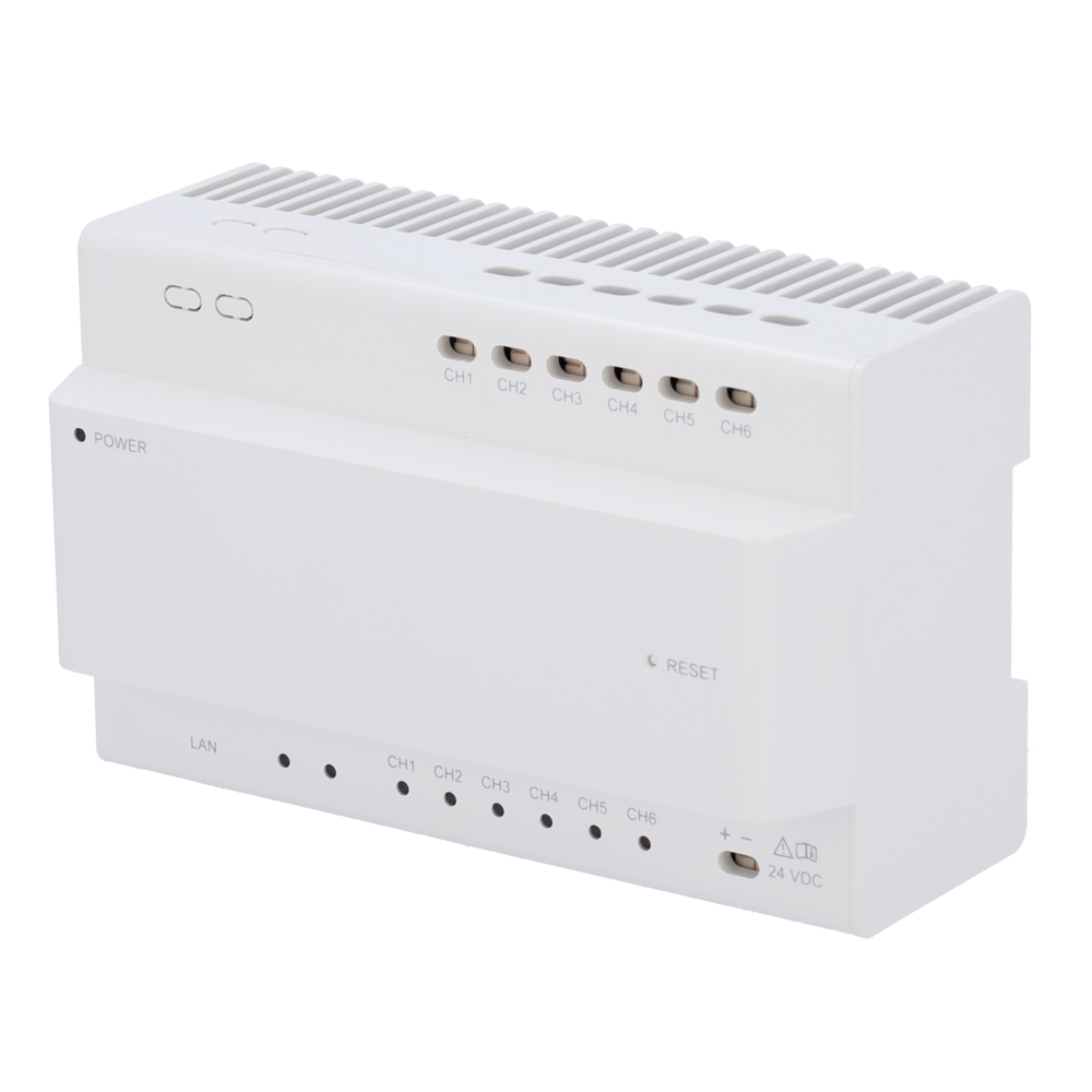Building converter - 2 wire to IP - 6 groups of 2 wires - TCP/IP with RJ45 - Connect with SF-VIMOD-HUB-M2 - Surface or track mount