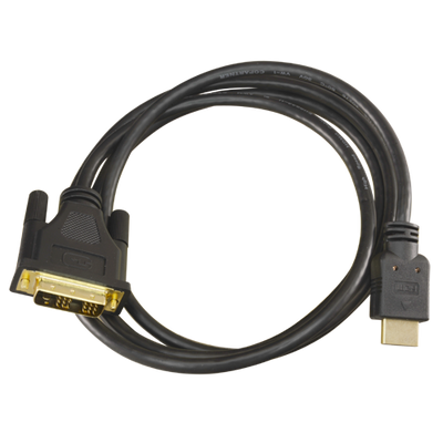 Cable DVI a HDMI - Conector HDMI tipo A macho - Conector DVI macho - 1,8 m - Color negro - Conectores anticorrosión