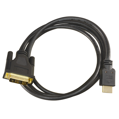 DVI to HDMI cable - HDMI type A male connector - DVI macho connector - 1.8 m - Black color - Anti-corrosion connectors