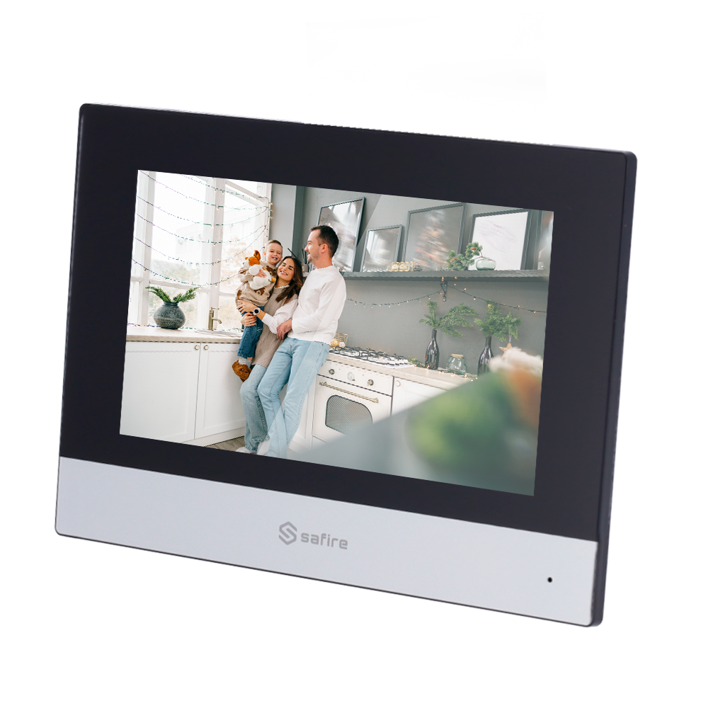Monitor videoportero - Pantalla TFT de 7" - Audio bidireccional - 2 hilos, WiFi, SIP - Ranura para tarjeta microSD hasta 32GB - Montaje en superficie