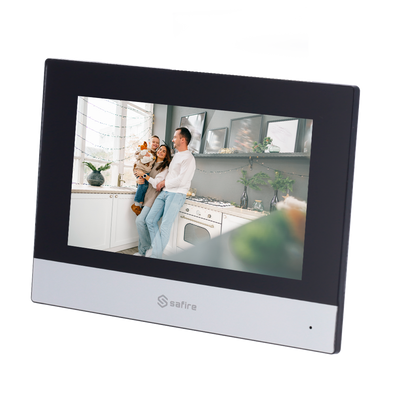 Video intercom monitor - 7" TFT screen - Two-way audio - 2 wires, WiFi, SIP - MicroSD card slot up to 32GB - Surface mounting