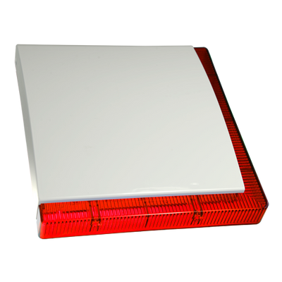 Sirena per esterni cablata - Certificato di grado 3 - Pressione sonora massima 112 dBA - Flash di 2 segnalazione barre LED - Luce rossa e frontale personalizzabile - Batteria di backup inclusa