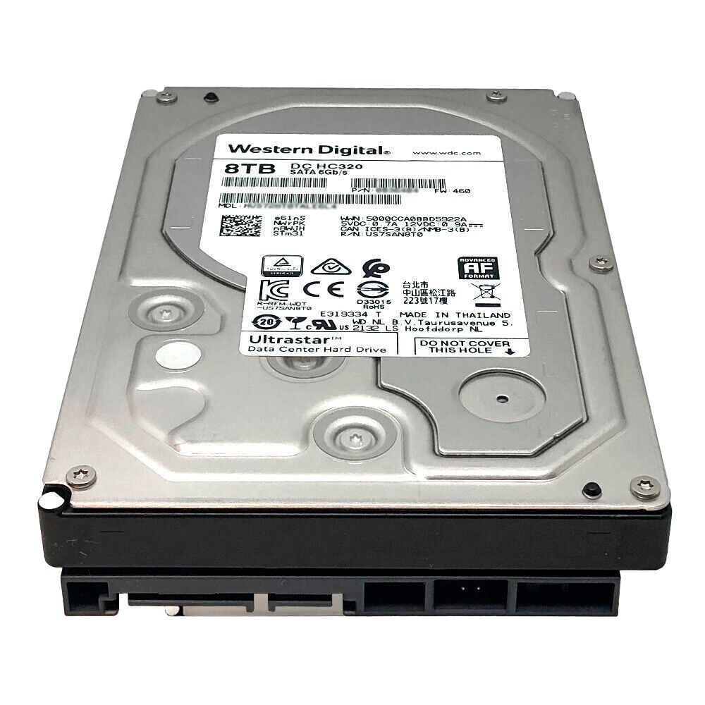 Disco duro Western Digital - Capacidad 8 TB - Interfaz SATA III  6 Gb/s - Modelo HUS728T8TALE6L4  - Diseñado para 24/7/365 - Para servidores de gran capacidad