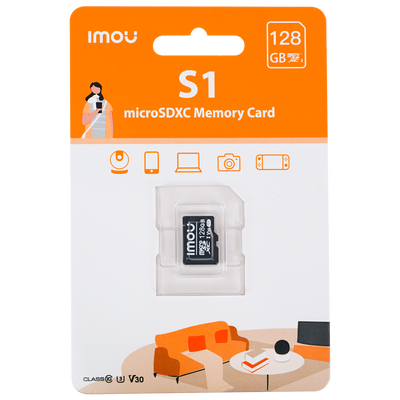Imou Tarjeta de memoria Micro SD Clase 10 128GB - Compatible para camaras de vigilancia - Clase 10 / V30 - Uso en interiores - Material platico - Facil instalacion