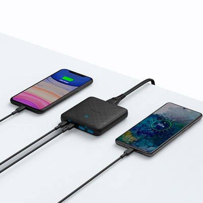 Anker - Caricabatterie da tavolo - Ricarica veloce 65W - Uscite 2x USB-C, 2x USB-A - Carica 4 dispositivi contemporaneamente - Colore nero