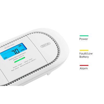 Detector de CO autónomo X-Sense - Duración de la batería 5 años (reemplazable) - Indicador luminoso de alarma - Alarma sonora 85 dB a 3m - Botón de Test y pantalla LCD - Certificado EN 50291