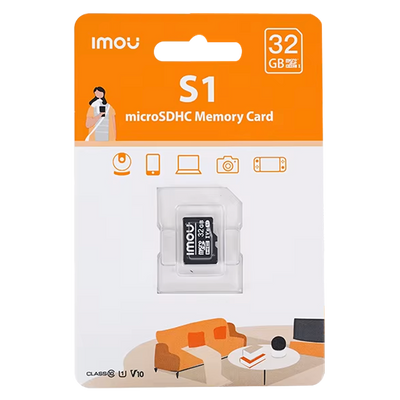Imou Tarjeta de memoria Micro SD Clase 10 32GB - Compatible para camaras de vigilancia - Clase 10 / V30 - Uso en interiores - Material platico - Facil instalacion