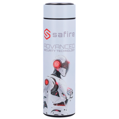 Safire - Botella - Color blanco - Anillo de sellado - Acero inoxidable 304