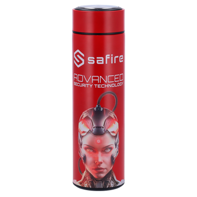 Safire - Botella - Color rojo - Anillo de sellado - Acero inoxidable 304