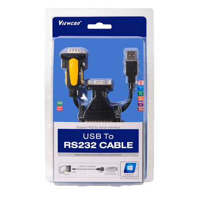 Interfaccia USB - RS232 - Cavo seriale - Lunghezza 1.8 m - Colore nero - Compatibilità con Windows, Linux e MacOS - Include adattatore da DB9 femmina a DB25 maschio
