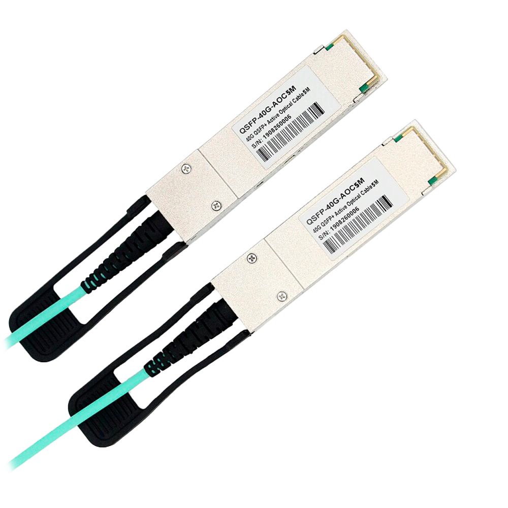 Cavo di collegamento diretto QSFP+ - Velocità 40Gbps - Moduli QSFP+ su entrambe le estremità - Ideale per lo Stacking tra Switch - 5 Metri - Cavo Ottico