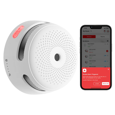 Pack de 3 mini detector de humo autónomo X-Sense - Comunicación WiFi 2.4GHz - Conexión a través de APP - Duración de la batería 1 año (reemplazable) - Alarma sonora 85 dB a 3m - Certificado EN 14604