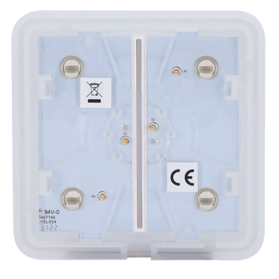 Ajax - LightSwitch SoloButton - Pannello tattile per doppio interruttore della luce  - Compatibilità con AJ-LIGHTCORE-2G - Retroilluminazione a LED - Pannello tattile senza contatto - Colore grigio ostrica