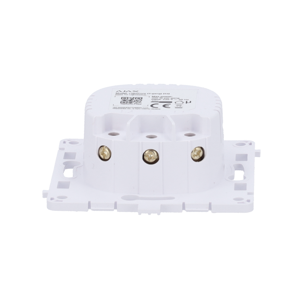 Ajax - LightSwitch LightCore (2 Gang) - Relè doppio per interruttore smart  - Senza fili 868 MHz Jeweller - Range di comunicazione fino a 1100 m - Alimentazione 230 V AC 50 Hz - Non è necessario il neutro - Innowatt