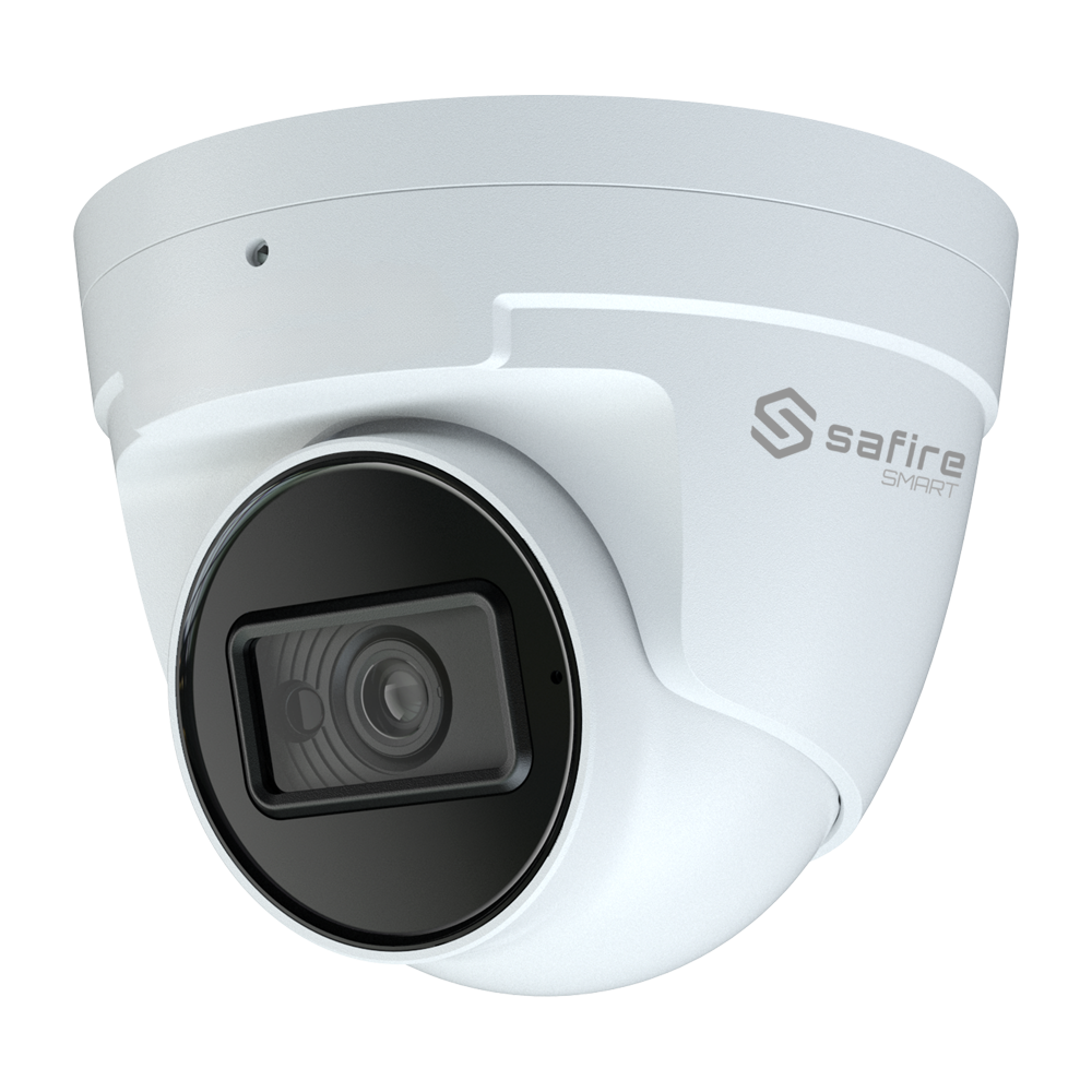 Safire Smart - Turret IP Camera E1 Range Artificial Intelligence - 4 Megapixel Resolution (2566x1440) - 2.8 mm Lens | Built-in microphone | IR 30m - IA: Classification of people and vehicles - Waterproof IP67 | PoE (IEEE802.3af)