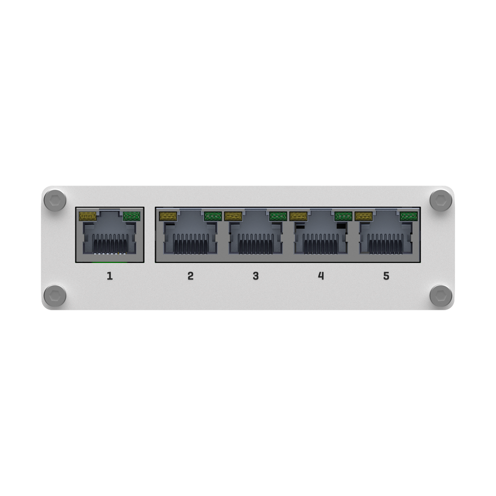 Teltonika Industrial Unmanaged Switch - 5 Gigabit RJ45 Ethernet Ports - Rugged Aluminum Housing - Plug and Play - DC 9 to 30V Power Supply - Status LED