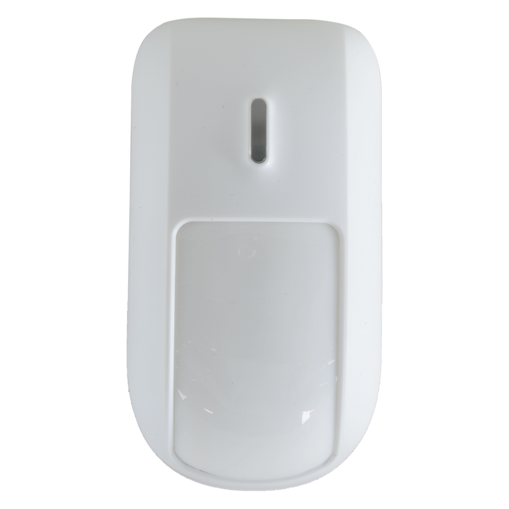 Branded PIR detector - Wireless 433MHz - Internal antenna - Distance 150m - Range 10m / Angle 15º - 1 x CR123 3V