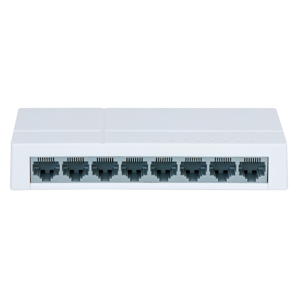 Switch Branded Fast Ethernet - 8 puertos RJ45 - Velocidad 10/100Mbps - Buffer mejorado para transmisión de video - Plug and Play - Carcasa Plástico