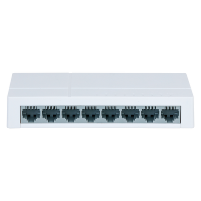 Switch Branded Fast Ethernet - 8 puertos RJ45 - Velocidad 10/100Mbps - Buffer mejorado para transmisión de video - Plug and Play - Carcasa Plástico