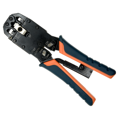 Crimping tool - High quality professional model - Connector: RJ45, RJ11, RJ12 - Cable: UTP - Easy to use, fast - Cable cutting blade