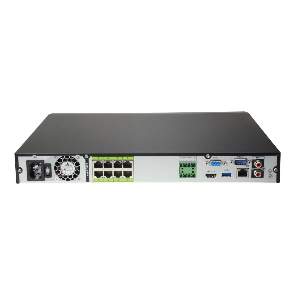 X-Security NVR video recorder for IP cameras - Maximum recording resolution 12 Megapixel (4K) - Compression H.265+/H.265/H.264+/H.264/MJPEG - 8 CH IP and 8 ePoE ports - Bandwidth 320 Mbps - Admits 2 hard drives