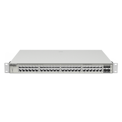 Reyee Switch PoE Cloud Gestibile L2 - 48 porte PoE + 4 SFP+ - 48 10/100/1000Mbps + 4 SFP+ 10Gb - 30 W per porta 802.3af/at / Massimo 370W - VLAN/Port Isolation/STP/RSTP/ACL/QoS - Static LAG/DHCP Snooping/IGMP Snooping/Port Mirroring