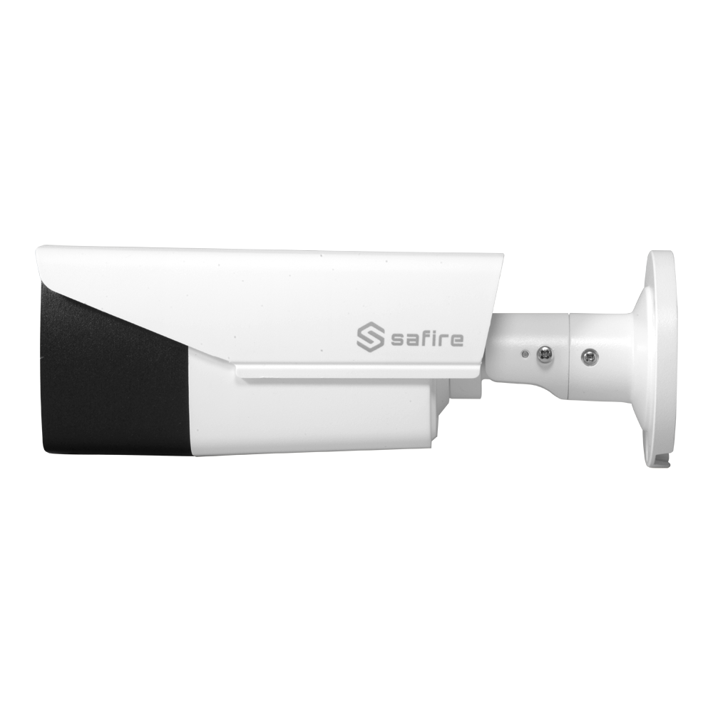 Cámara Bullet HDTVI Safire Gama ECO - CMOS de Alto Rendimiento 5 Mpx - Lente motorizada 2.7~13.5 mm - Smart IR Matrix LEDs Alcance 40 m - Alimentación sobre Coaxial (PoC) - Resistente al agua IP67