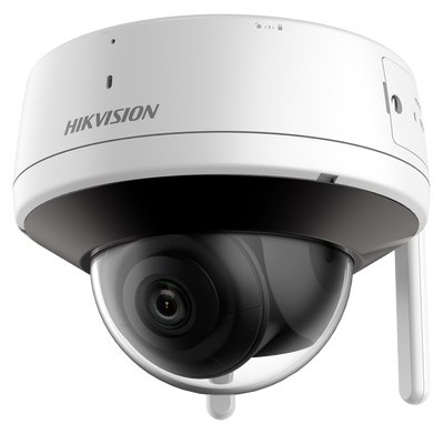 Hikvision - Cámara domo IP con alcance Wi-Fi - Resolución de 2 megapíxeles (1920x1080) - Lente de 2,8 mm | Wi-Fi IEEE802.11b/g/n - Alcance IR 30 m | Micrófono y altavoz integrados - Ranura para tarjeta MicroSD de hasta 256 GB