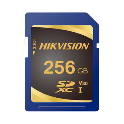 Hikvision memory card - 256GB capacity - Class 10 U3 - Up to 3000 write cycles - 95MB read/85MB/s write speed - SDXC format