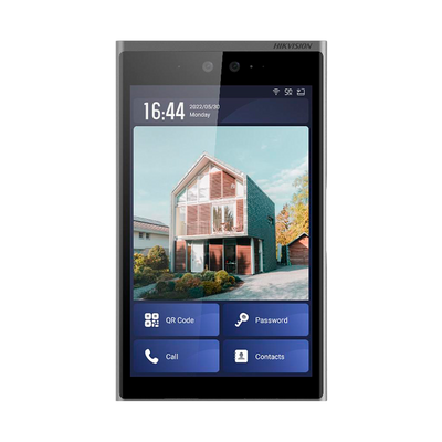IP WiFi Android video door for apartments - 2 Mpx camera | Two-way audio - Facial, MF target, QR, BLE and PIN | 2 relays - Mobile app across monitor - 10" touch IPS panel | 500 units - Mounted on surface or embedded | IP65