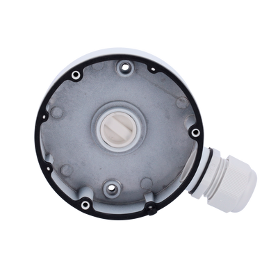 Junction box - For dome cameras - For outdoor use - Roof or wall installation - White color - Cable gland