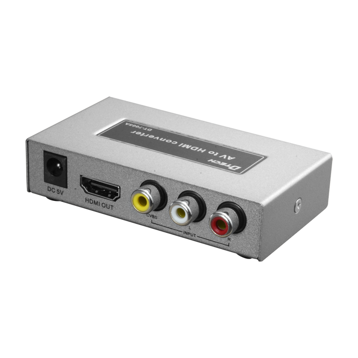 AV to HDMI Converter - 1 AV Input - 1 HDMI Output - 1080p Output Resolution - PAL / NTSC Video Input Resolution - Stereo Audio Input