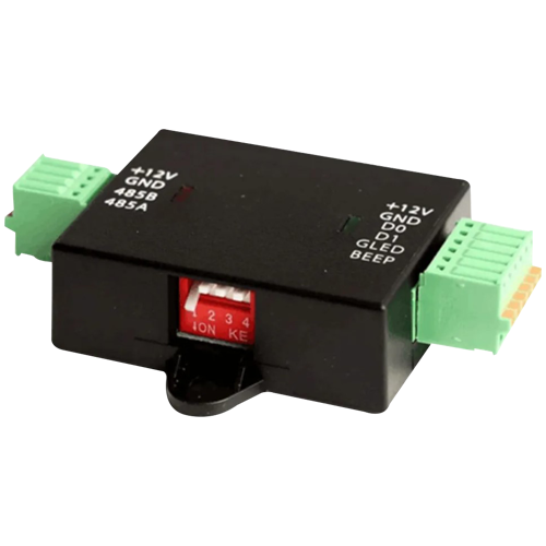 Convertidor Wiegand-RS485 - Uso específico con lectores - Apto para el controlador ZK-C2-260 - Hasta 4 conversores por controlador - Asignación de direcciones mediante switch - Fácil instalación
