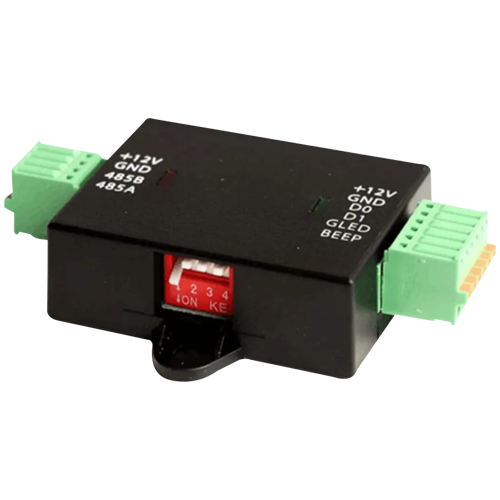 Wiegand-RS485 converter - Specific use with readers - Suitable for ZK-C2-260 controller - Up to 4 converters per controller - Address assignment via switch - easy installation