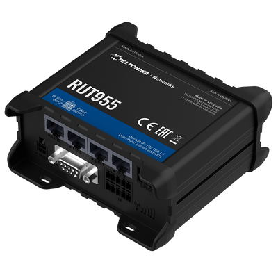 Teltonika Router 4G Industriale - 4 porte Ethernet RJ45 Fast Ethernet - Dual SIM 4G (LTE) Cat 4 fino a 150Mbps - 3x Ingresso + 3x Uscita Digitale + RS232 + RS485 - Wi-Fi 802.11b/g/n 2.4GHz - GNSS + Slot per Micro SD