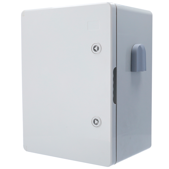Polyester cabinet - External dimensions 40x30x17 cm - IP65 protection degree - Ventilation filter - Adjustable Din rail - Gray color