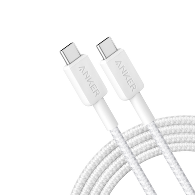 Anker - Cable USB2.0  - Carga rápida - USB-C a USB-C - Cubierta de nylon - Longitud 1.8m | Color blanco