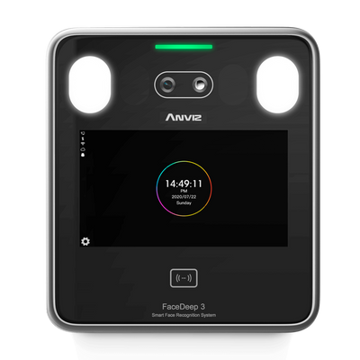 Anviz attendance and access control - Mask detection - Identification by face, card and pin - 6,000 users, 100,000 registers - 8 presence modes | Integrated controller - CrossChex software