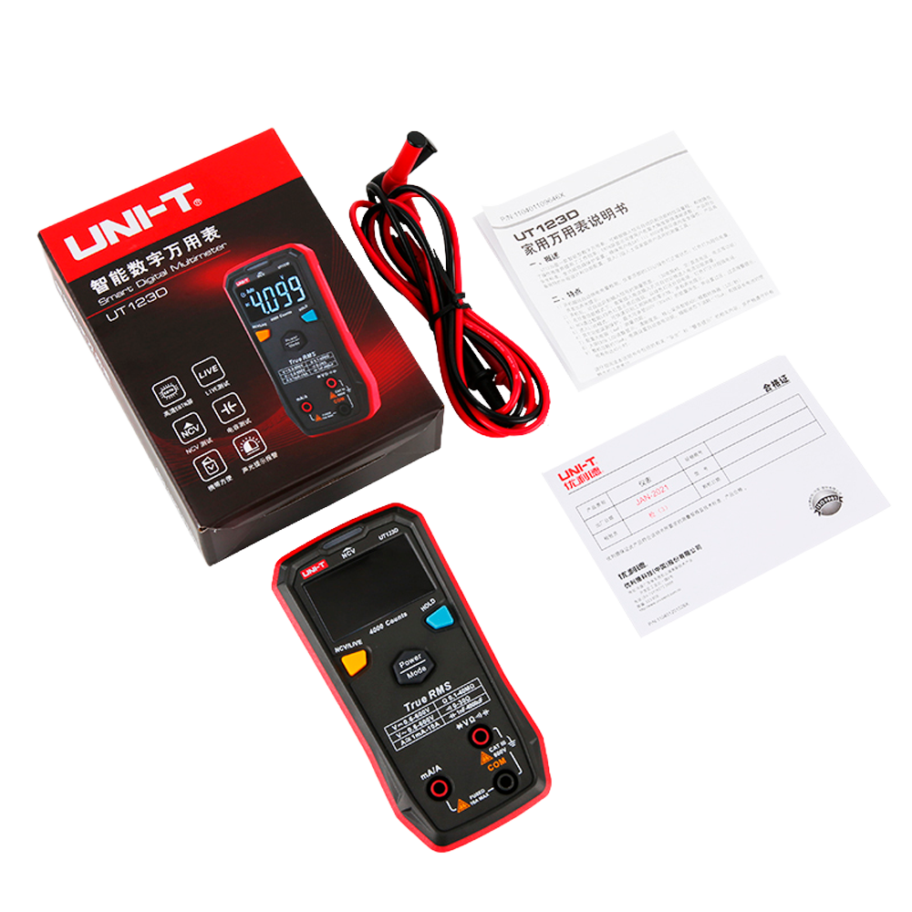 Pocket digital multimeter - DC and AC voltage measurement up to 600V - DC and AC current measurement up to 10A - Resistance and capacitance measurement - True RMS | NVC function - Buzzer for continuity test