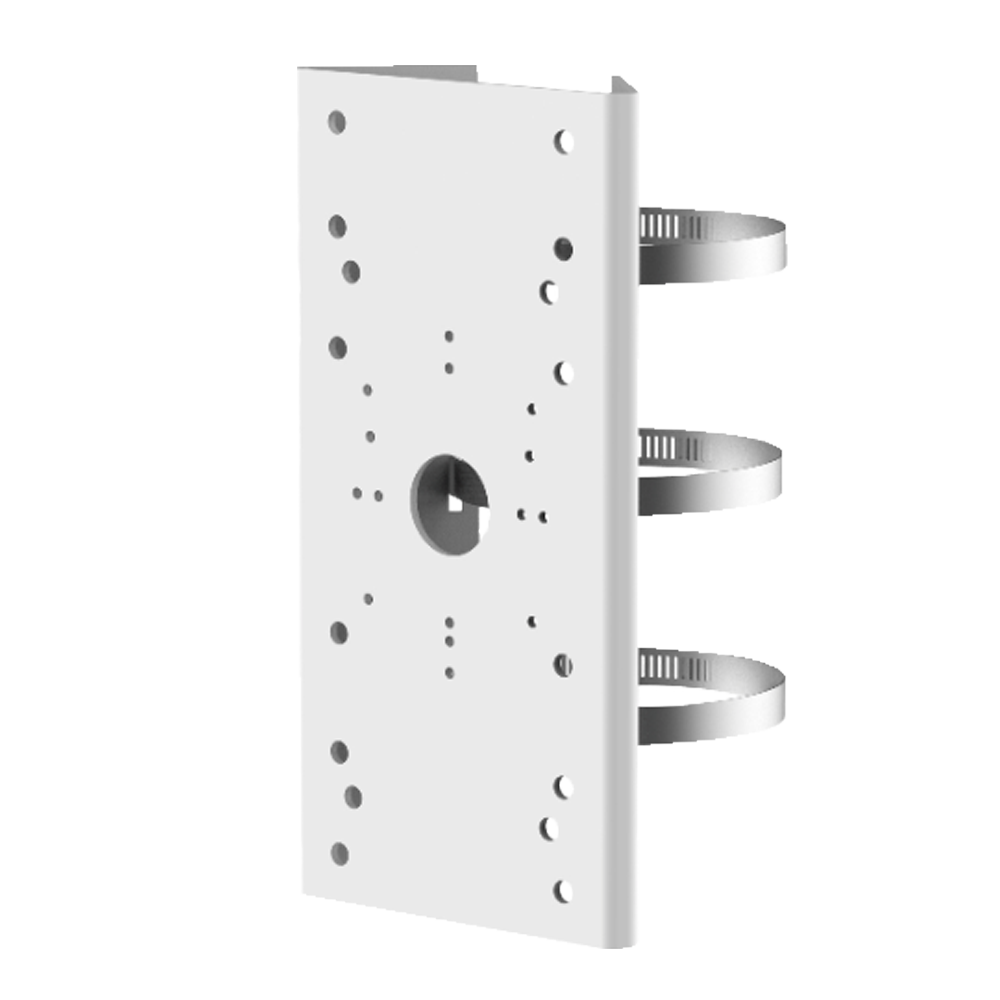 Staffa per pali/lampioni - Per telecamere bullet - Diametro 67~127 mm - Adatto per esterni - Acciaio inossidabile con trattamento anticorrosione - Colore bianco