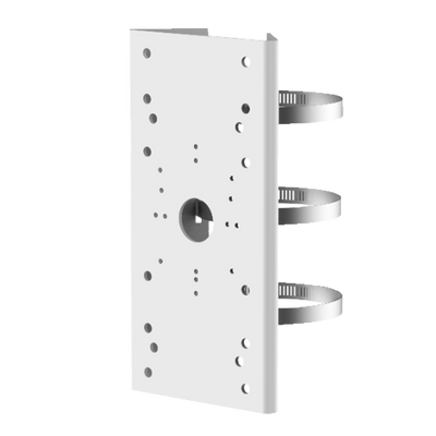 Soporte para postes/farolas - Para cámaras tipo bala - Diámetro 67~127 mm - Apto para exterior - Acero inoxidable con tratamiento anticorrosión - Color blanco