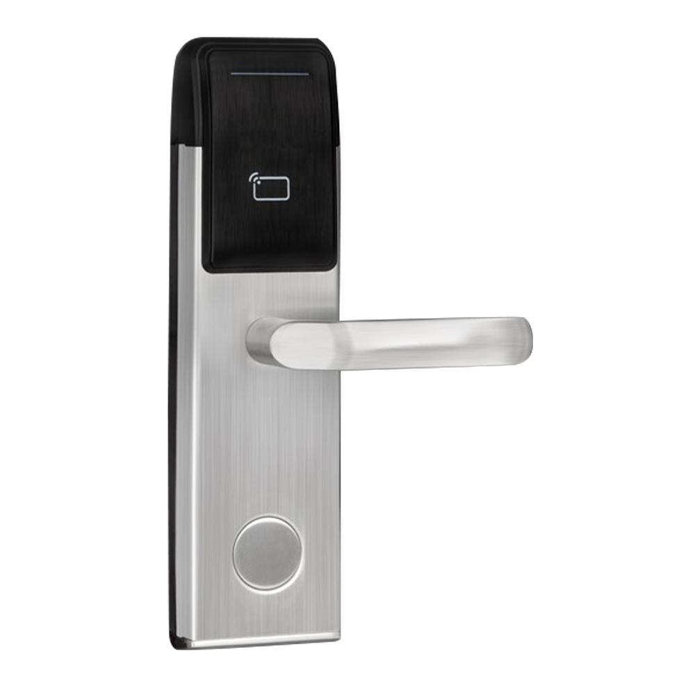Hotel lock - Opening via MF card - Backset 60mm | Right opening - Independent operation with 4 x AA battery - Emergency cylinder - Management with Hotel Lock System software