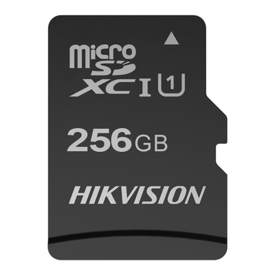 Hikvision memory card - 256 GB capacity - Class 10 U1 - Up to 300 write cycles - FAT32 - Ideal for mobile phones, tablets, etc
