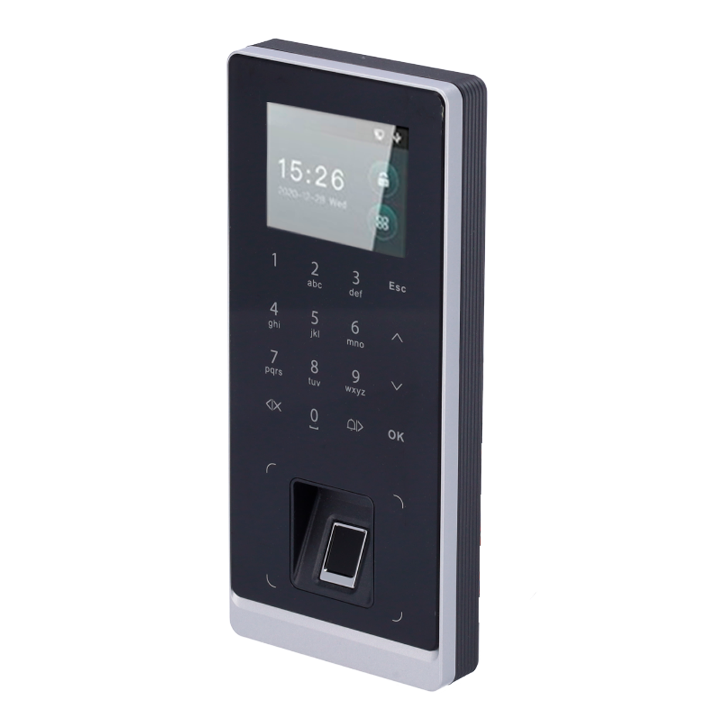 Controllo degli accessi e presenza - Impronta digitale, tastiera e scheda MF - 30.000 usuari / 150.000 registri - TCP/IP, WiFi, USB, RS485 e Wiegand - Controller integrato | Adatto per uso esterno IP65 - Software SmartPSS