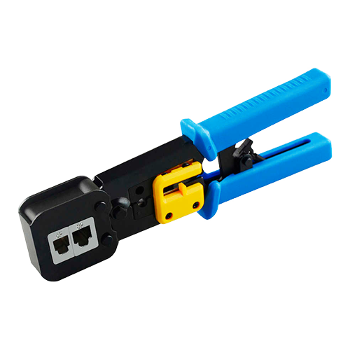 Crimping tool for connector - High quality professional model - Connector: EZ-RJ45, RJ11, RJ12 and RJ22 - Cable: UTP - Fast and easy to use - Blade for cutting cables