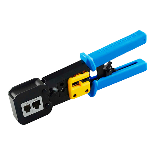 Alicates para prensar conectores - Modelo profesional de alta calidad - Conector: EZ-RJ45, RJ11, RJ12 y RJ22 - Cable: UTP - Fácil y rápido de usar - Cuchilla cortacables