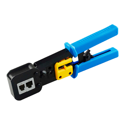 Crimping tool for connector - High quality professional model - Connector: EZ-RJ45, RJ11, RJ12 and RJ22 - Cable: UTP - Fast and easy to use - Blade for cutting cables
