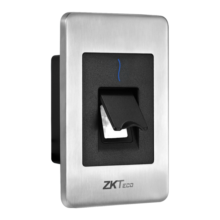 Lettore di accesso - Accesso tramite impronta digitale Silk ID e scheda MF - indicatore LED e acustico - RS485 - Compatibile con ZK-ATLAS-x60 - Installazione ad incasso | Adatto per uso esterno